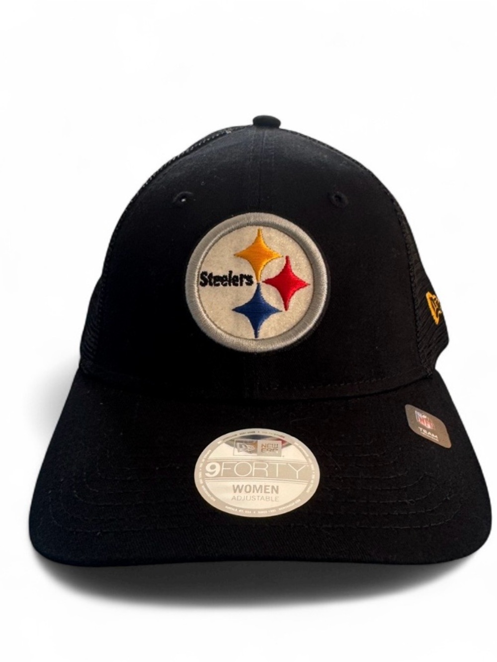 NWT New Era Women's Pittsburgh Steelers Logo 9FORTY Adjustable Trucker Hat